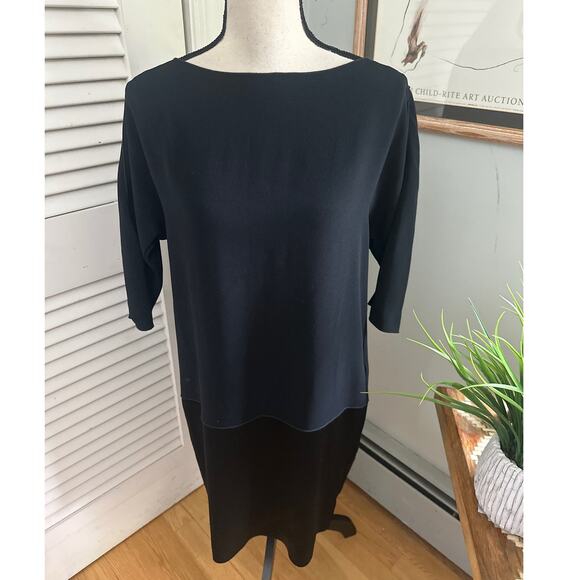 JENNIFER TATTANELLI Womens Dress 40 US 4 Black Shift Cocktail Quiet Luxury - Picture 1 of 11